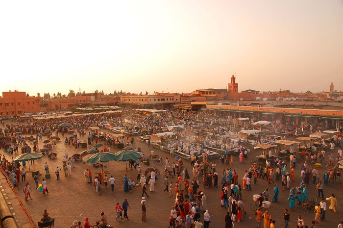 1. Thành phố Marrakesh, Maroc. Là thành phố lớn nằm dưới chân dãy núi Atlas hùng vĩ thuộc miền Tây Bắc Maroc, còn được biết đến với tên gọi 