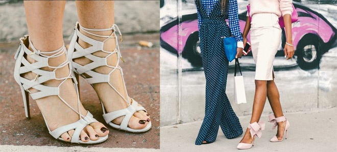 Trong khi giày mắt lưới thu hút sự chú ý vào đôi chân xinh, giày dây buộc lại khiến người đối diện phải ngẩn ngơ trước nét đẹp thời trang pha trộn giữa sành và duyên.