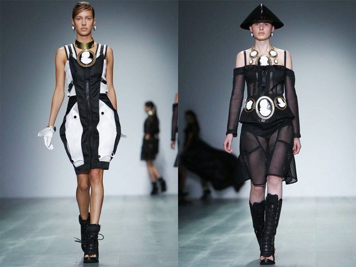 Ngoài phụ kiện hình nón lá độc đáo, các kiểu trang sức bản to của KTZ lấy cảm hứng từ những bức tượng Hy Lạp cổ đại cũng khiến giới mộ điệu phải xao xuyến trước nét đẹp sắc sảo, sang trọng.