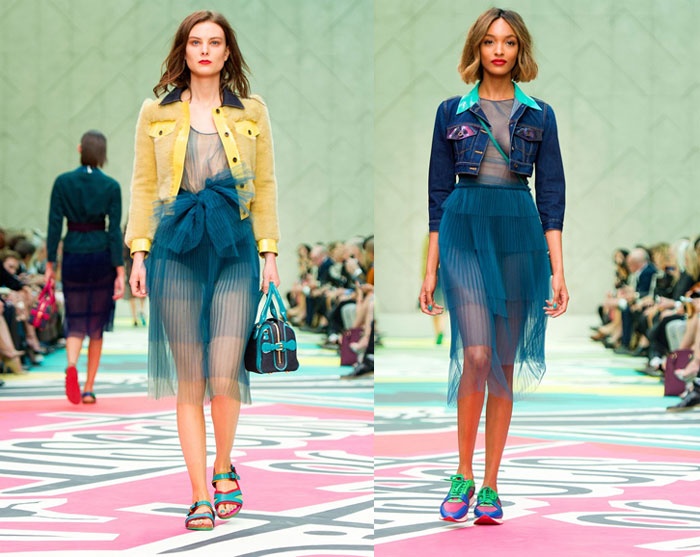 Áo khoác denim mang đến nét đẹp khỏe khoắn, năng động khi kết hợp cùng trang phục xuyên thấu quá đỗi ngọt ngào, nữ tính.