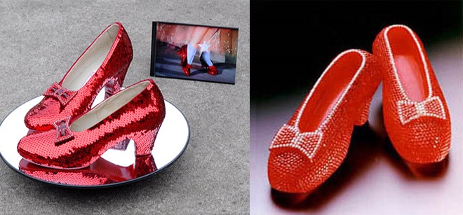 Là tác phẩm kỷ niệm 50 năm ra mắt bộ phim “Phù thủy xứ OZ”, một trong những bộ phim kinh điển nổi tiếng nhất điện ảnh Hollywood, đôi giày ruby được chế tác bởi chính giám đốc Harry Winston và đội ngũ thợ thủ công lành nghề của công ty. Thay vì sử dụng sequin như phiên bản gốc trong phim, đôi giày đang nắm giữ kỷ lục đắt giá nhất hành tinh này lại được phủ bằng 4.600 viên hồng ngọc khối lượng 1.350 carat cộng với khoảng 50 carat kim cương.