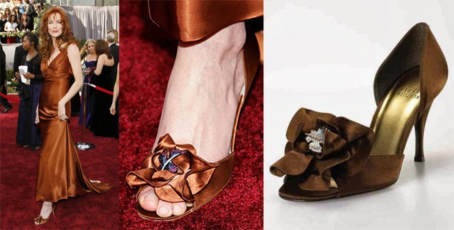 Nữ diễn viên Rita Hayworth, một trong những biểu tượng sex của thế kỉ 20 được cho là “nàng thơ” để nhà thiết kế Stuart Weitzman sáng tạo ra đôi giày đắt giá nhất nhì hành tinh. Sử dụng hình ảnh đôi hoa tai yêu thích nhất của Rita Hayworth, Stuart Weitzman đã tạo nên một đôi giày cao gót với chất liệu satin nâu bóng, trang trí rất nhiều đá ruby, saphia và kim cương. Ngày nay, công nương Yasmin Aga Khan, con gái của Rita Hayworth, là người sở hữu đôi giày đáng mơ ước này.