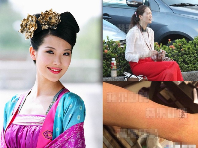 Dấu vết tự tử hụt và ngoại hình tiều tụy của Diêu Thái Dĩnh sau scandal bị Lý Tông Thụy cưỡng dâm. 