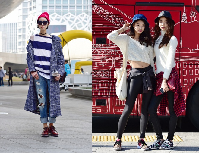 Hay các loại túi đeo có họa tiết dễ thương, những đôi giày thể thao có chất liệu, hoa văn nổi bật, những chiếc nón len, mũ fedora hợp thời trang.