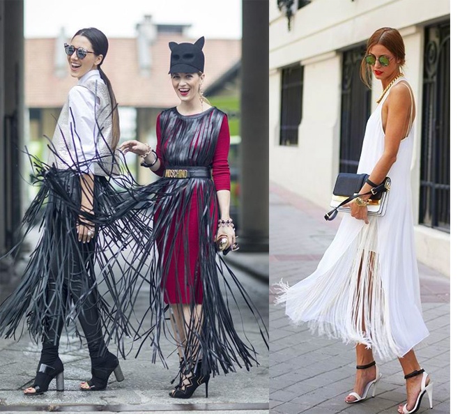 Mùa thu đông năm nay chứng kiến sự lên ngôi của những sợi dây tua rua mềm mại đầy cảm hứng. Bằng chứng là trên khắp các con phố thời trang nổi tiếng thế giới như New York, Lon Don, Milan … đã và đang tràn ngập vũ điệu đẹp mắt của những sợi dây độc đáo và rất cuốn hút này, qua đủ kiểu trang phục, giày dép, túi xách dây tua rua lạ mắt.