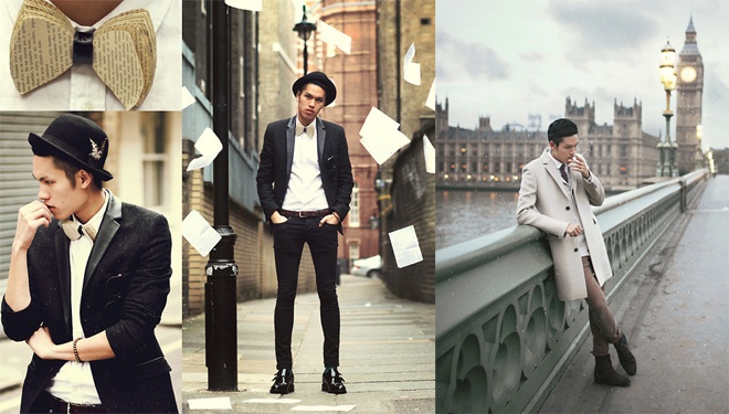 Kết hợp các kiểu áo khoác, vest hay trend coat sang trọng, cùng sơ mi chỉnh tề, Mike Quyen xuất hiện thật thanh lịch và nam tính trên đường phố London.