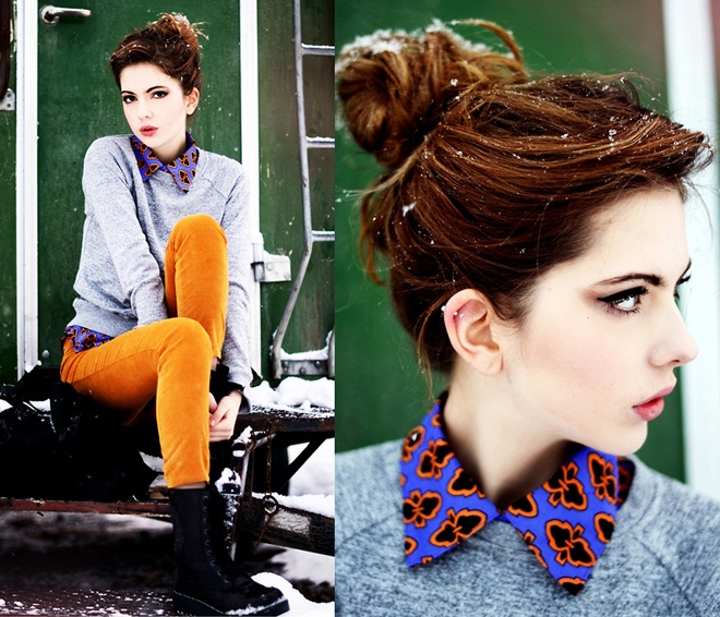 4. Color block. Tiết trời đông thường rất ảm đạm, vì vậy để không bị nhạt nhòa trong khung cảnh thiếu sức sống xung quanh, bạn hãy tham khảo cách phối trang phục đông đầy cảm hứng từ Ebba. 