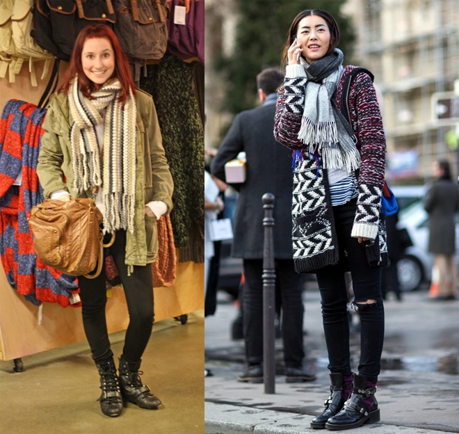 Đây cũng là cách thắt khăn choàng phổ biến của những cô nàng năng động, vì không tốn quá nhiều thời gian mà vẫn đảm bảo mang lại nét đẹp đầy phong cách trên đường phố mùa đông.