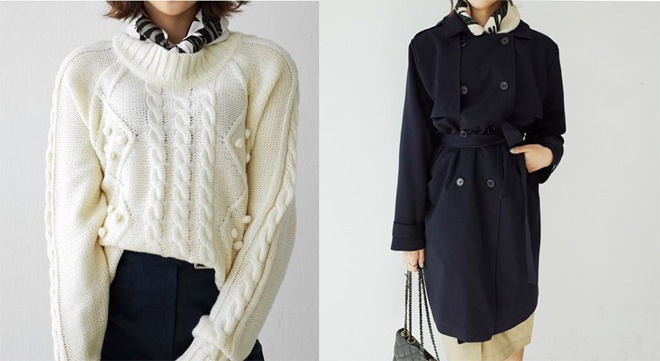 4. Cho khăn vào cổ áo. Quấn 1 chiếc khăn bằng lụa nhỏ, với các họa tiết thật sắc sảo, bắt mắt và cho 1/2 khăn vào trong cổ áo len, hoặc khoác thêm 1 chiếc trend coat hợp thời trang, bạn đã có ngay set đồ công sở đầy thanh lịch.