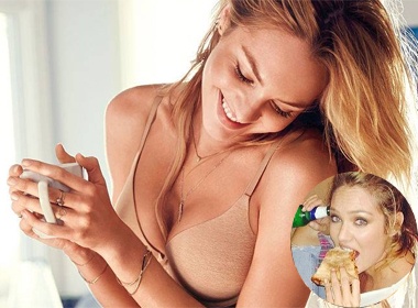 Truoc gio G, thien than Victoria's Secret van them pizza hinh anh