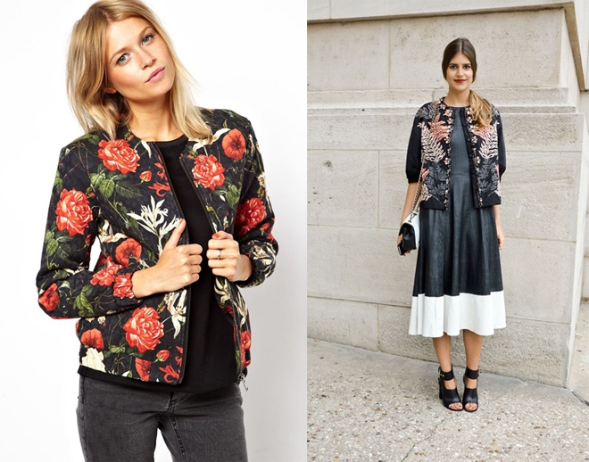 Dù mang lại phong cách hiện đại, phóng khoáng và mạnh mẽ cho người mặc, nhưng bomber biến tấu với các kiểu hoa văn, họa tiết lại rất được lòng phái nữ, và đặc biệt thích hợp cho những cô nàng có thân hình tròn trịa.