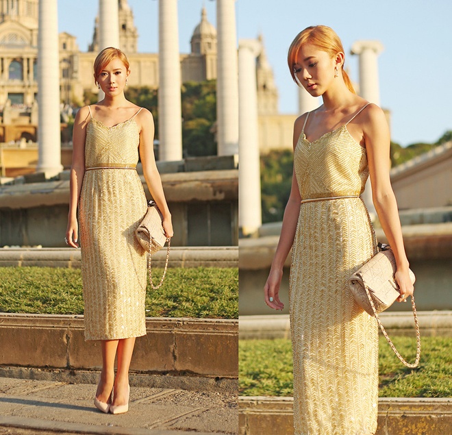 Do sống và làm việc tại đất nước nắng nóng Phillipin, nên phong cách đầm dạ hội của Camillie C rất thích hợp cho các cô nàng sài thành học tập.