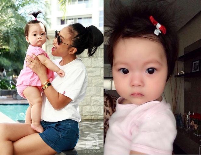 Bé Sol còn được mẹ làm điệu cho rất nhiều kiểu tóc khác nhau, từ cài 1 chiếc nơ xinh lên mái tóc xù cho đến buộc chùm cao điệu đà và nhí nhảnh như bé Happer nhà Beck.