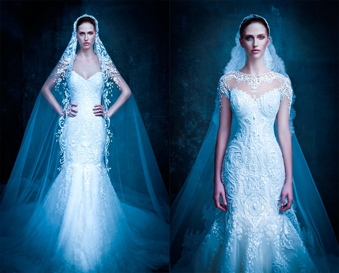 Kết hợp khăn đội đầu kết ren nổi, bạn gái nào cũng sẽ trở nên xinh đẹp và lộng lẫy như nữ hoàng trong ngày cưới của mình.