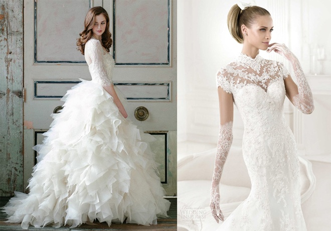 Dáng quả lê. Hay còn được gọi là dáng tam giác xuôi vì vòng 3 lớn hơn hẳn so với vòng 1, vai nhỏ, hẹp. Những cô dâu có vóc dàng này nên chọn các thiết kế có vai, tay phồng để khắc phục nhược điểm vai nhỏ để cơ thể trông cân đối hơn.