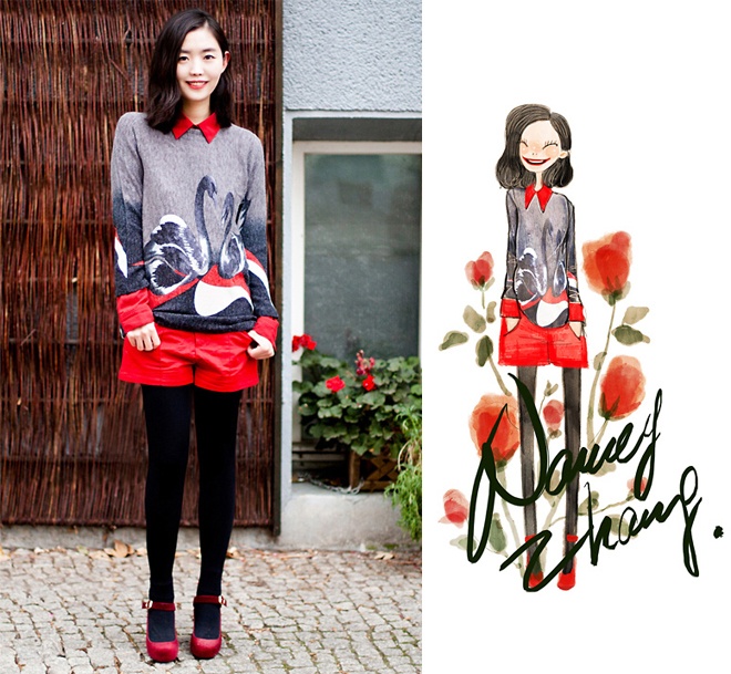 Trong khi đó, màu nóng kết hợp với gam tối, gam trầm tạo nên những street style nổi bật và cuốn hút.