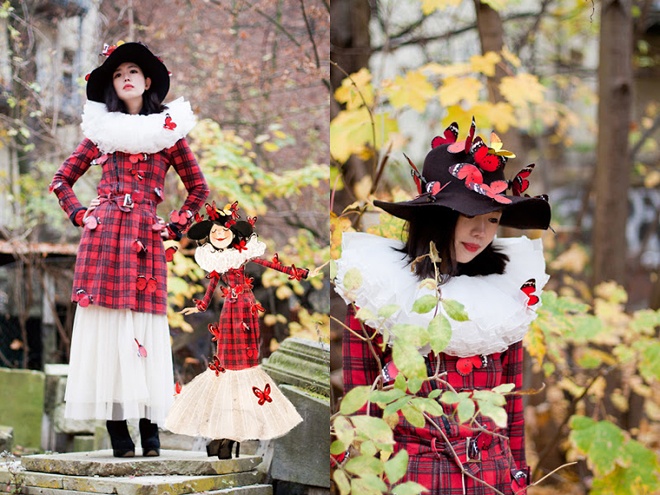 Có khi cũng rất khác người với cách kết hợp giữa dòng trang phục ready to wear với kiểu trang phục trình diễn lạ mắt và ấn tượng. 