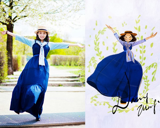 Tuy nhiên, dù tha hồ thể hiện sự sáng tạo đậm chất nghệ thuật trên mọi kiểu loại trang phục, nhưng cũng có thể nhận ra vài trang phục được cô nàng mê vẽ yêu chuộng hơn cả.