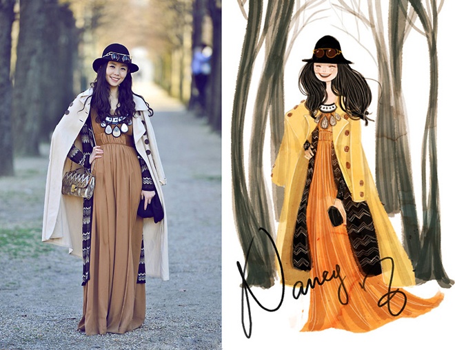 Một cách kết hợp váy maxi trong buổi giao mùa đông xuân rất đáng để bạn tham khảo.