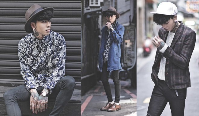 Tận dụng sự nổi bật của phụ kiện để thu hút sự chú ý vào chúng thay cho các khuyết điểm cơ thể cũng được Ivan Chang khai thác tài tình, từ các kiểu mũ hợp thời trang...