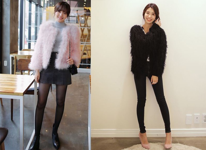 Các kiểu áo lông thú dài tay lại là lựa chọn tuyệt vời cho các cô nàng công sở có dáng mải mai, cao gầy hoặc đồng hồ cát.