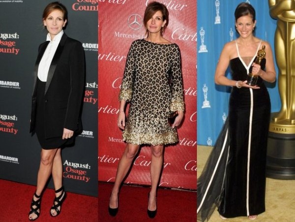 Julie Roberts cũng chọn cho mình phong cách thời trang vintage để tạo style cá tính riêng. Nữ diễn viên thường xuyên kết hợp hai gam màu trắng-đen để tạo điểm nhấn cho trang phục.