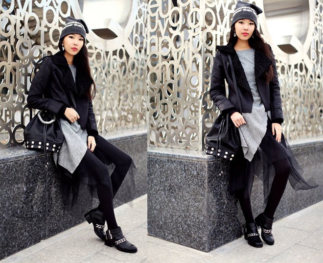 Các trang phục phối layer nhiều tầng lớp trên cùng 1 bảng màu cũng rất đáng cân nhắc cho bạn gái không có bề ngang tròn trịa.