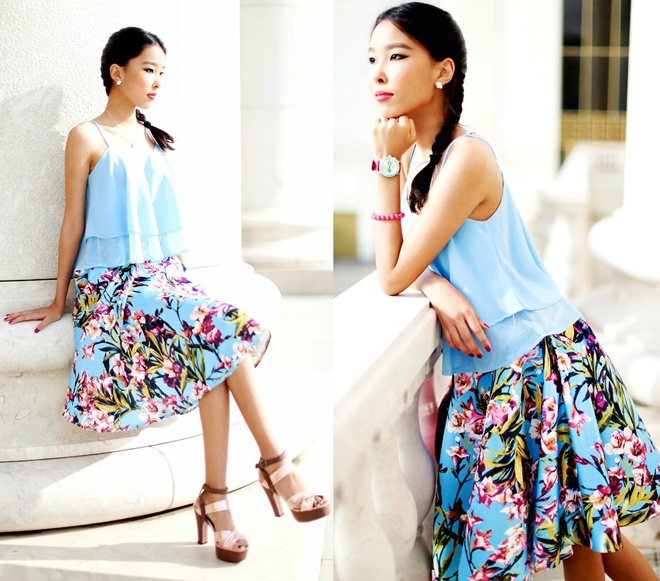 Bằng cách kết hợp 2 kiểu trang phục rộng và xòe vốn tối kỵ với nàng mũm mĩm, Aibina có ngay một set đồ xuân ngọt lịm và gợi cảm, một gợi ý hấp dẫn cho các nàng cao kều diện đẹp trong năm mới.