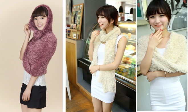 Bạn có thể tha hồ biến tấu những chiếc khăn lông thành nhiều kiểu khác nhau, từ khoác hờ qua cổ, trùm lên đầu, buộc thành chiếc nơ xinh …