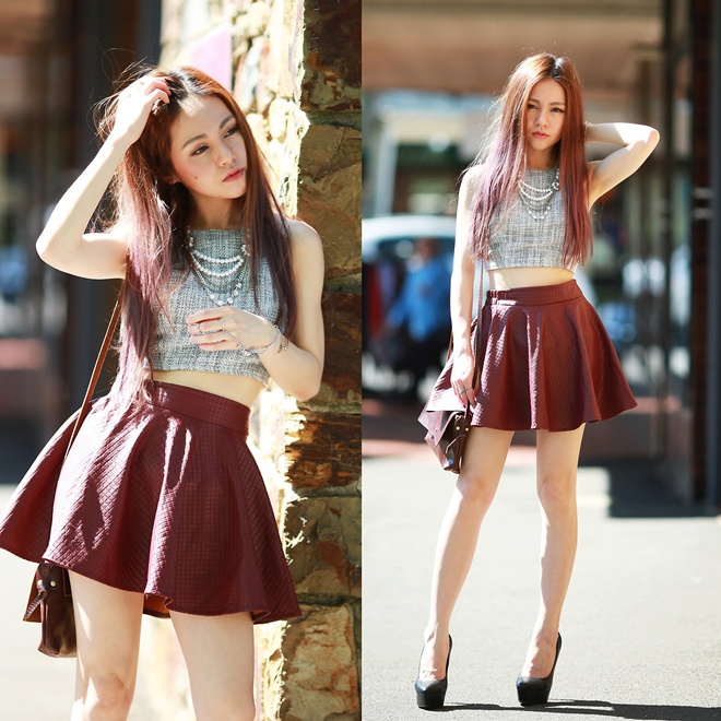 Các thiết kế crop top tràn ngập trong tủ đồ của Chleo Ting, với nhiều kiểu dáng, chất liệu khác nhau nhưng lại cùng 1 phong cách đặc trưng: vừa đẹp lạ vừa rất nữ tính và ngọt ngào.