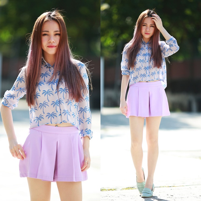 Áo crop top phối cùng shorts cũng rất được fashionitsa nước Úc yêu chuộng.