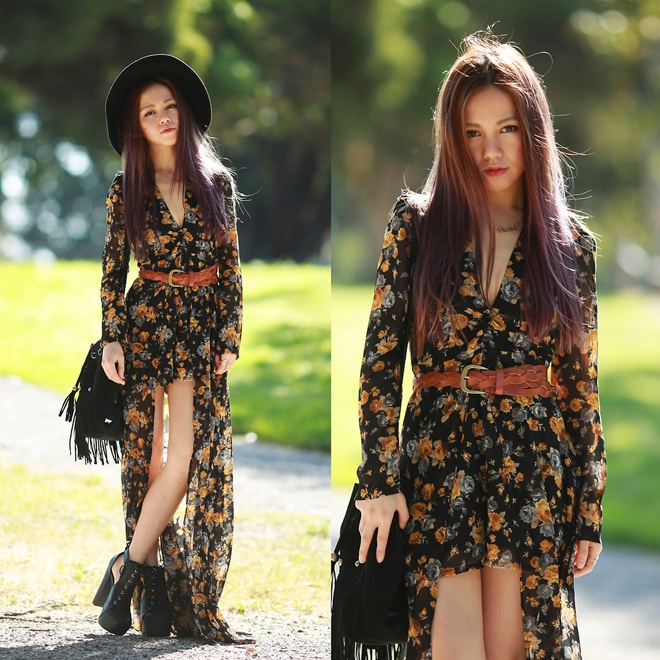 Để tạo điểm nhấn cho kiểu thiết kế độc đáo này, bạn nên kết hợp thêm các phụ kiện hợp thời trang như túi tua rua, mũ fedora, và kèm 1 sợi dây thắt lưng cá tính.