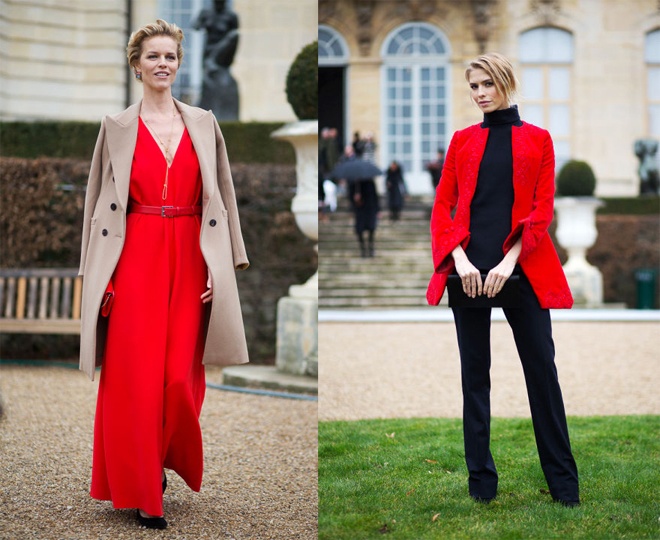 Để set đồ monochrome thêm nổi bật, mẹo hay mà nhiều khách mời Paris Haute Couture Fashion Week Spring 2015 thường áp dụng là kết hợp thêm 1 chiếc áo khoác kiểu dáng thật lạ mắt và rực rỡ.