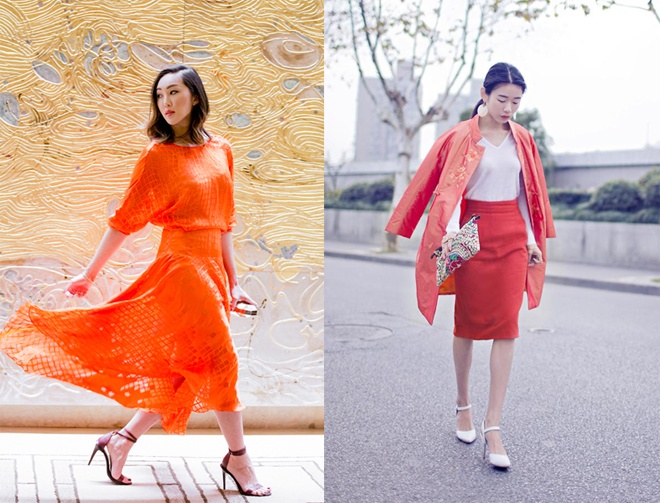 Các sắc màu truyền thống tươi sáng như đỏ, vàng, cam… không chỉ giúp các fashionista sành điệu thêm rực rỡ mà còn tạo vẻ ngoài thật nổi bật, khác biệt khi mix, match cùng hàng loạt phụ kiện độc đáo. Vì vậy, đây cũng là gam màu được ưu ái nhất trong bộ sưu tập street style của những fashionista đẳng cấp mỗi dịp xuân về.