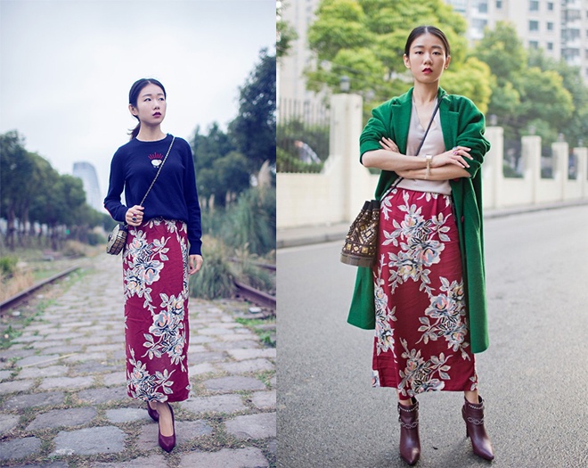 Trong khi đó,fashionista Trung Quốc Ava F lại thu hút người đối diện bởi đủ kiểu trang phục màu sắc sặc sỡ mang đậm âm hưởng văn hóa phương Đông do chính tay cô nàng thiết kế.