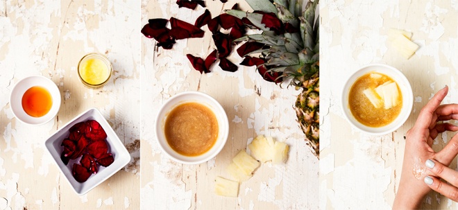 5. Giúp da mềm mại hơn. Trộn 2 muỗng canh mật ong, 1 muỗng canh nước hoa hồng và 1 muỗng dứa nghiền nát, thoa đều lên các khu vực da khô hoặc thô ráp như  đầu gối, khuỷu tay, gót chân, bàn tay… trong khoảng 10 -15 phút rồi lau sạch bằng khăn ấm, bạn sẽ cảm nhận được làn da đã mềm mại và tươi sáng hơn hẳn.