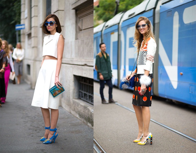  Tương tự, một đôi giày hay chiếc túi xách màu nổi, kiểu dáng khác lạ sẽ có tác dụng hút mắt người đi đường không kém 1 set đồ sành điệu.