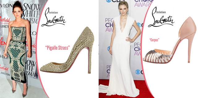 Christian Louboutin luôn là lựa chọn đầu tiên để diện trên thảm đỏ của nhiều sao nữ nổi tiếng như Taylor Swift, Mirranda Kerr, Emma Stone, Kristen Stewart, Kendall Jenner… khi phối cùng các kiểu váy áo hàng hiệu đắt đỏ không kém như Dior, Elie Sabb, Chanel…