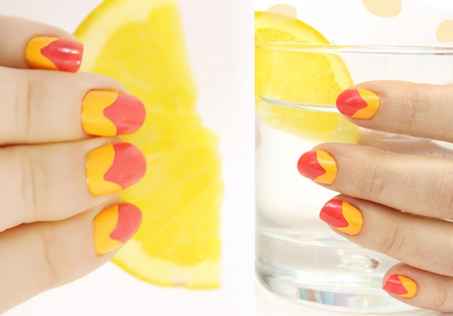 1. Nail quả cam xinh xắn. Đây là kiểu trang trí móng rất thích hợp khi tiết trời chuyển mùa từ xuân sang hè nóng bức như hiện nay. Những chiếc móng tay rực rỡ, được trang trí rất dễ yêu và cuốn hút này sẽ giúp bạn thêm tỏa sáng trên đường phố hay khi dạo bước giữa biển xanh, cát trắng, nắng vàng.