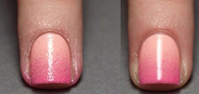 Phủ thêm 1 lớp sơn bóng lên móng sau khi sơn màu loang đã khô. 