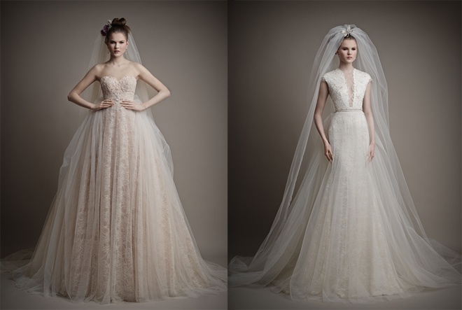 2. Váy chít eo cao. Cũng như peplum, váy cưới chít eo cao hơn vòng 2 thật sự sẽ giúp “kéo dài” phần thân dưới cho cô dâu tròn trịa. Đồng thời, điểm nhấn cao hơn eo, có khi gần đến ngực sẽ thu hút sự chú ý của người đối diện vào vòng 1 quyến rũ thay vì khuyết điểm vòng 2. 