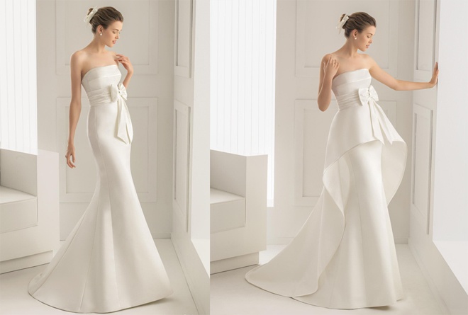 Nếu thích đơn giản, sang trọng, các thiết kế đơn giản, đơn sắc sẽ tăng nét thanh lịch và sành điệu nhất cho bạn trong ngày cưới.