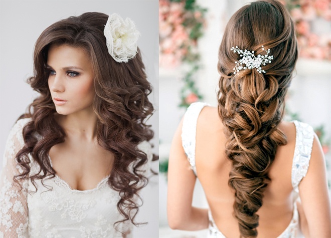 Giúp cô dâu thật nổi trội và khác biệt với lọn xoăn so với ngày thường, hãy thử kết hợp với phụ kiện hoa cài tóc bản to, vương miện, băng đô… dành riêng trong ngày cưới.