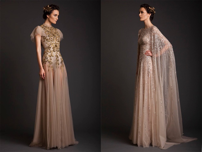 Ưu điểm dễ thấy nhất của các thiết kế váy cưới màu kim loại là luôn mang đến nét đẹp sang trọng, trang nhã và quý phái cho người mặc. Ngoài ra, đây cũng là sắc màu phù hợp với mọi loại da, nhất là những cô dâu có nước da bánh mật, da nâu…