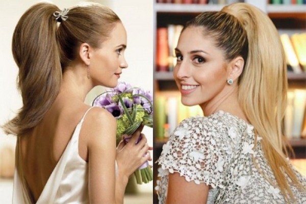 Đánh phồng, dập xù cho tóc để thêm đồ bồng bềnh, mềm mại. Phụ kiện đi kèm là những chiếc dây thun trang trí đơn giản để cột tóc, hay một đôi bông tai giúp gương mặt cô dâu thêm thanh tú.