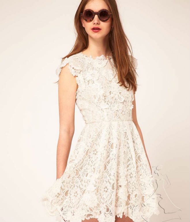 2. Váy ren: Một trong những kiểu váy không thể thiếu trong mùa hè này chính là váy ren. Ren được xem là chất liệu của mùa hè khi nó đem đến sự thoải mái, duyên dáng và quyến rũ cho người mặc.