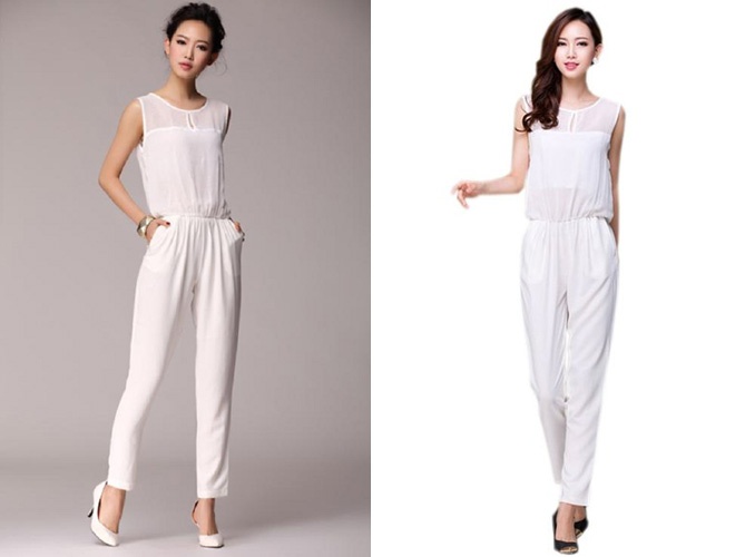 Jump suit nguyên cây trắng sẽ giúp nàng công sở sang trọng và nổi bật.