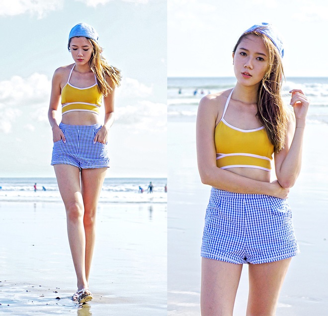 Hoặc kết hợp color block để thật rực rỡ trong nắng vàng.