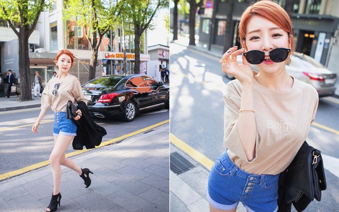 Cùng với quần jeans, shorts cài cúc cũng đang làm mê đắm nhiều fashionista đẳng cấp.