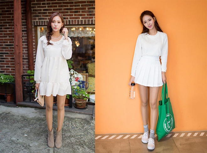 Do đó diện trang phục với màu trắng chiếm ưu thế, thậm chí là nguyên cây trắng là cách nhanh nhất để bạn che khéo vẻ ngoài thiếu sức sống